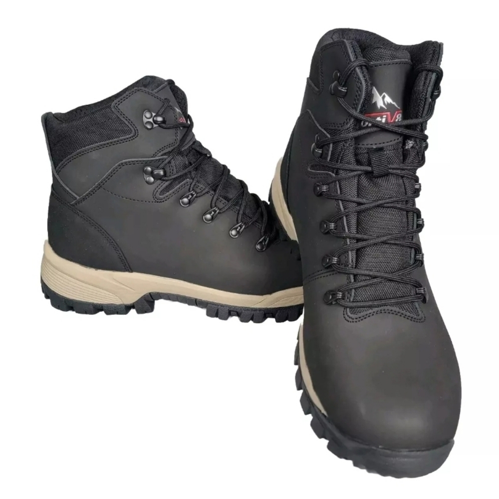 NORTIV 8 Waterproof Black Hiking Boots Mid Ankle Trekking Men's Size 12
